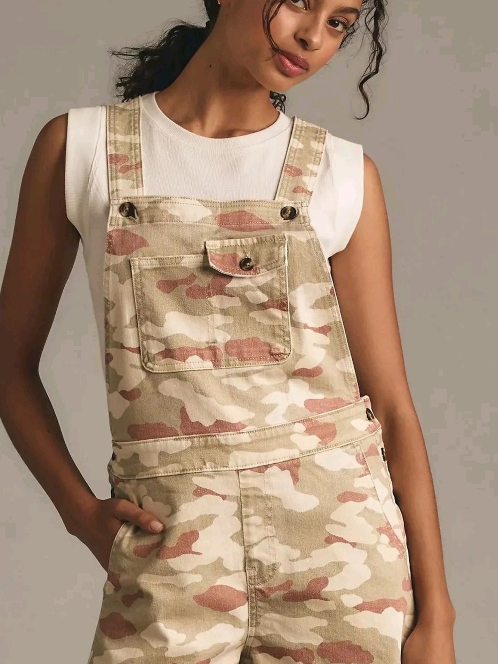 Anthropologie Pilcro Camo Printed Shorttails L NWT